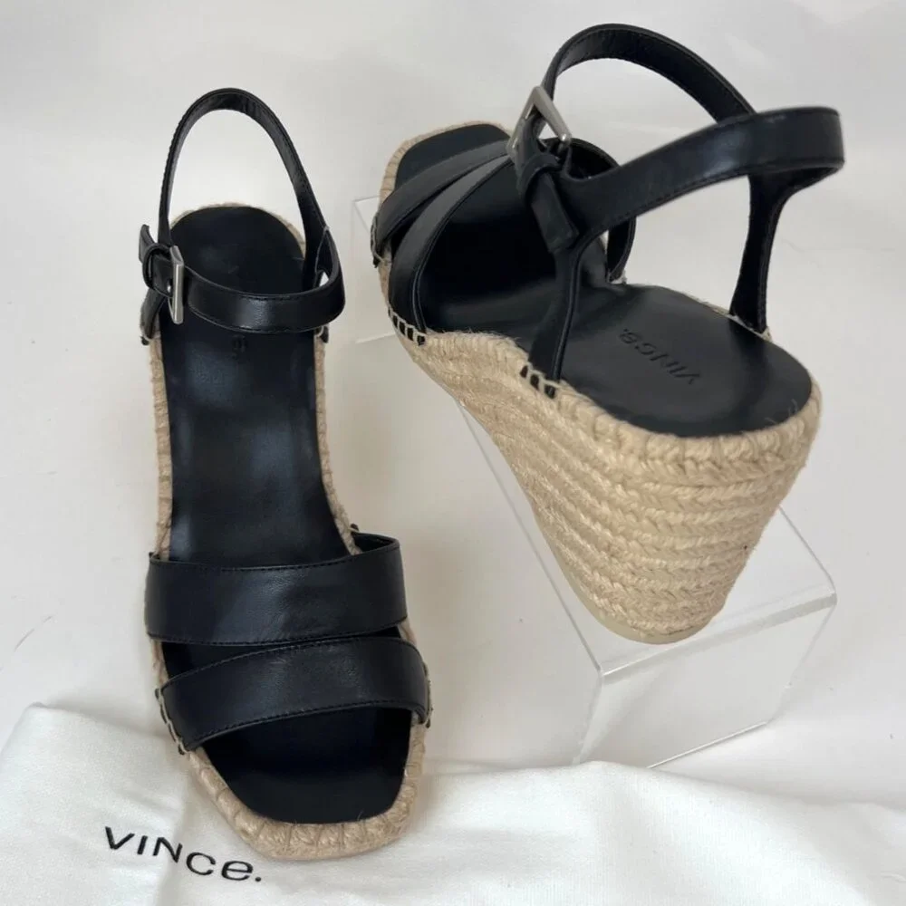 Vince black leather